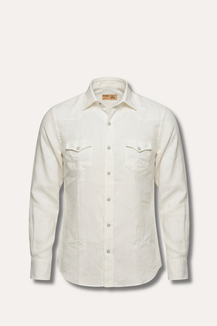 Dandylife Denim Western Shirt White