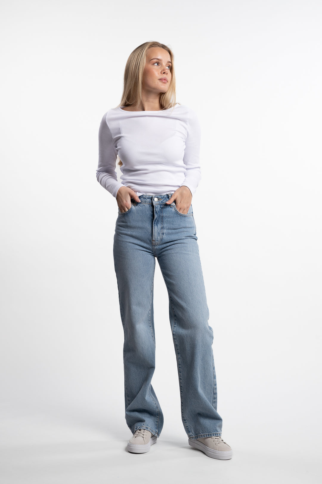 Petronella Rib Boatneck- White