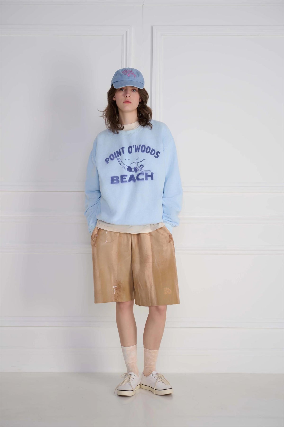 Point Crewneck Vintage Light Blue