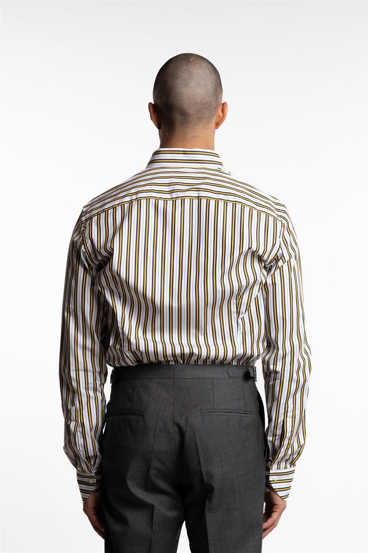 Slimline Poplin Shirt Yellow Stripe