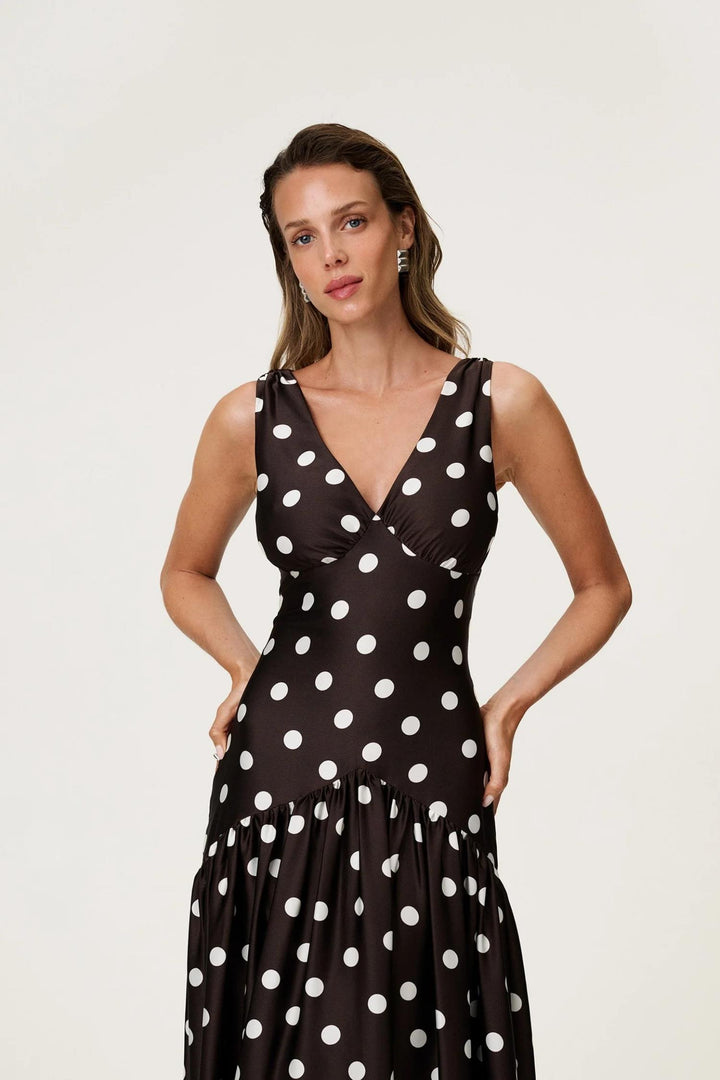 Toulouse Dress- Brown Dot
