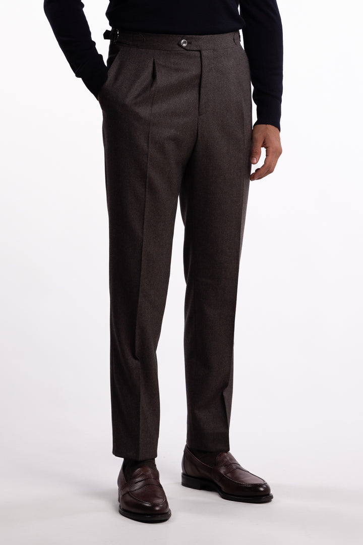 Prato Flannel Trousers Brown