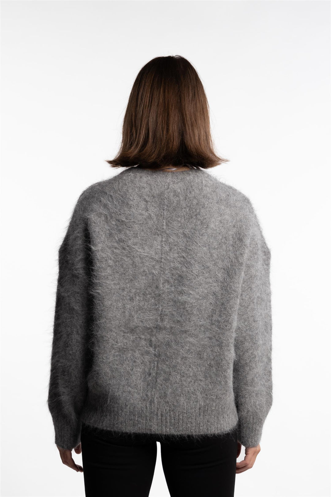 Mountain Oversized Furry Jumper- Grey Melange