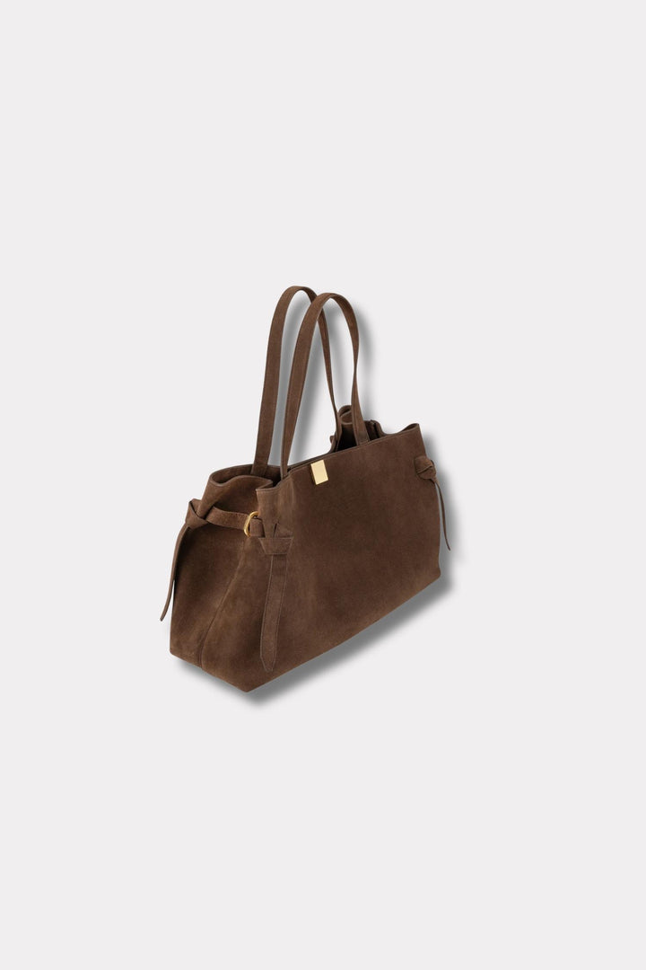 Gyoza Tote- Chocolate Suede