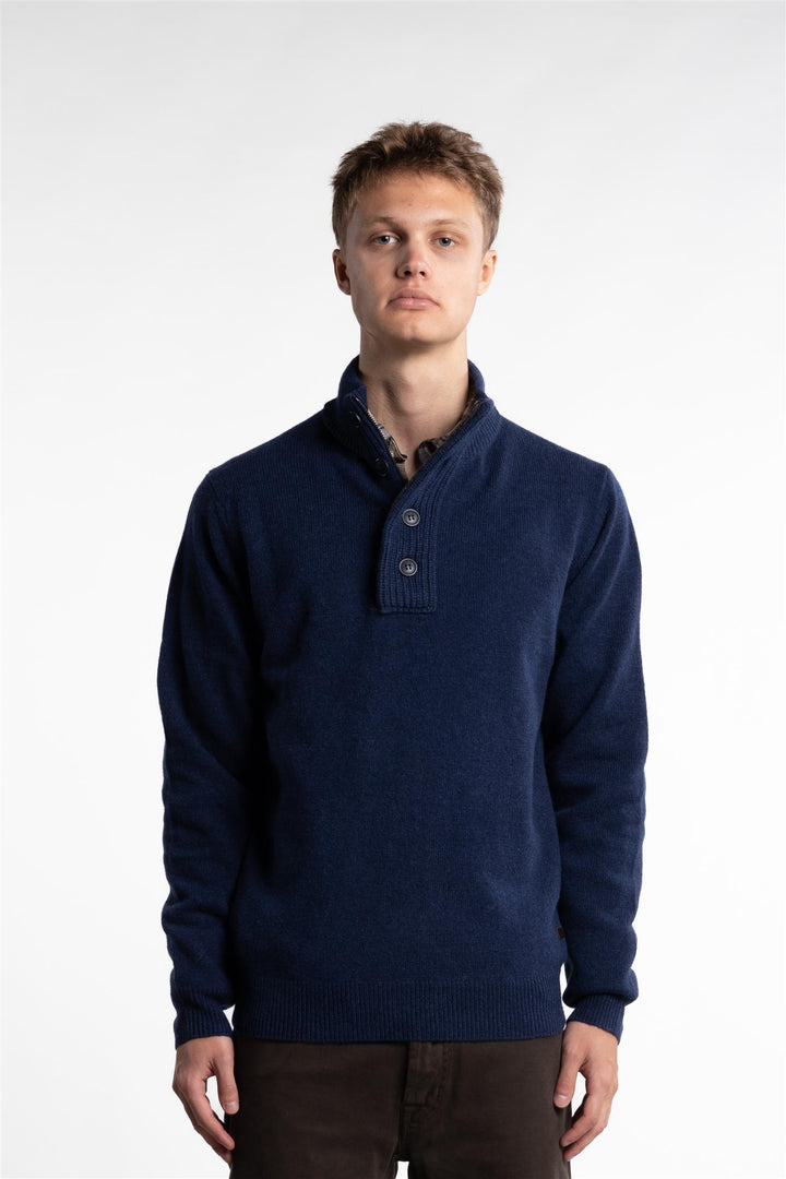 Essential Patch Half Zip Deep Blue