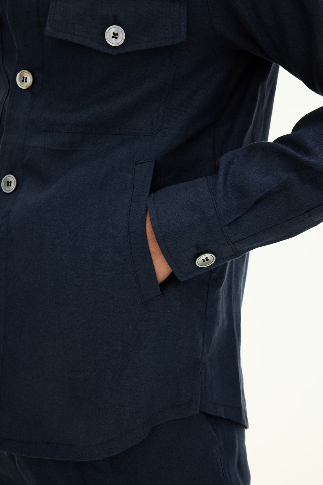 Maverick Linen Jacket Navy