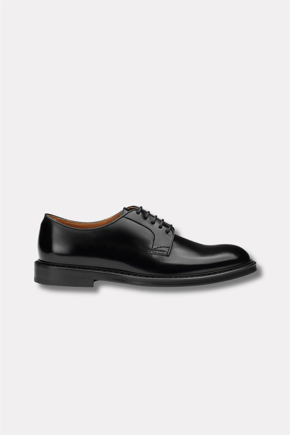 Black Leather Derby Lace-Up