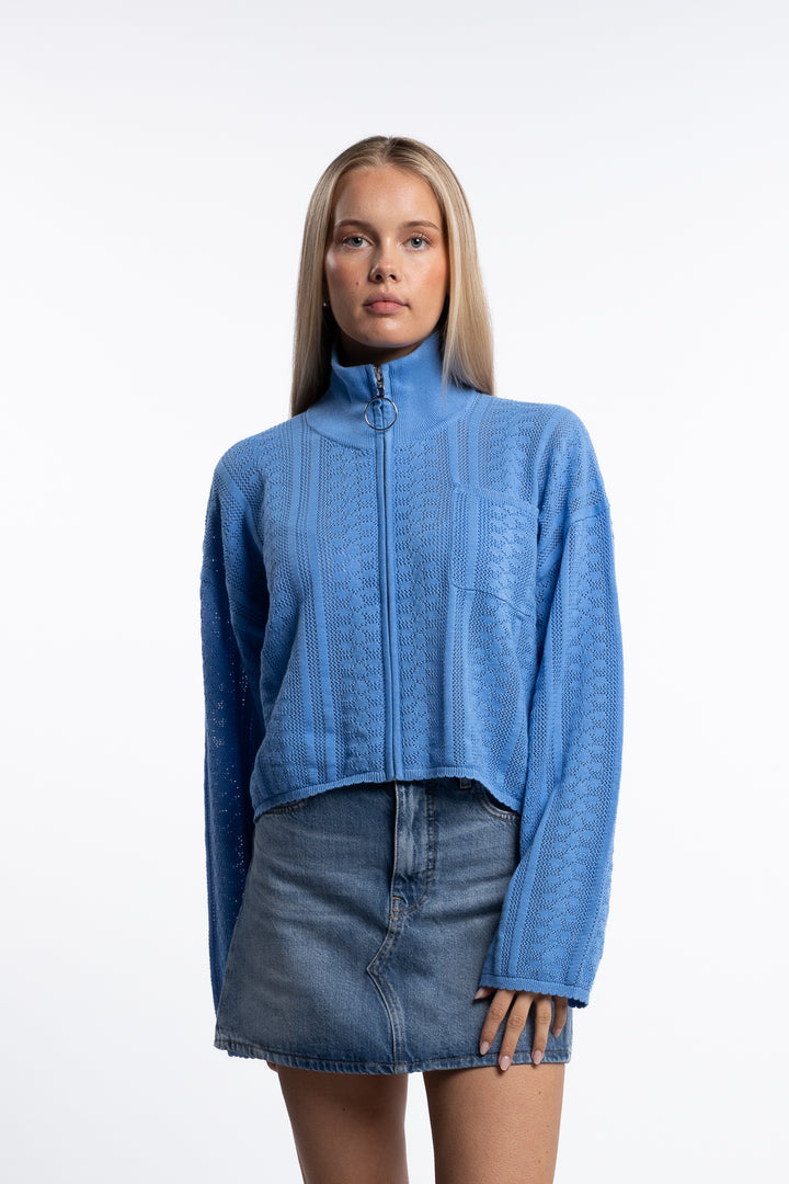 Tine Crochet Cardigan- Blue