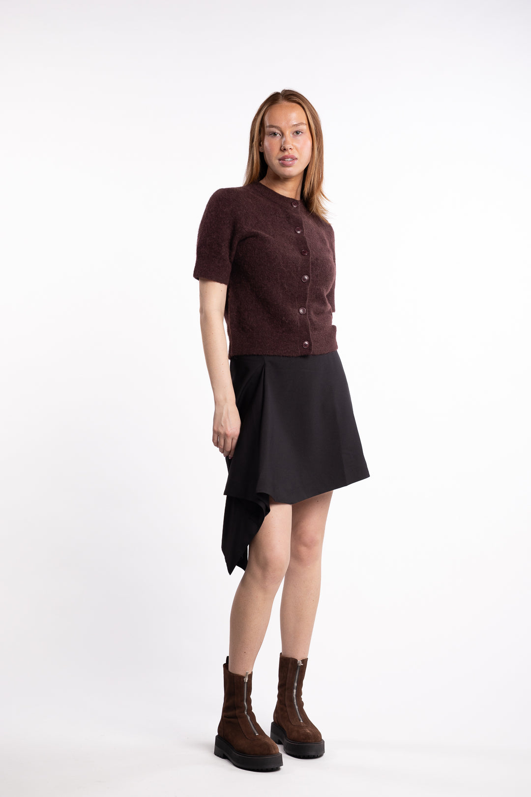 Sanoura SS Cardigan 15556 - Fudge