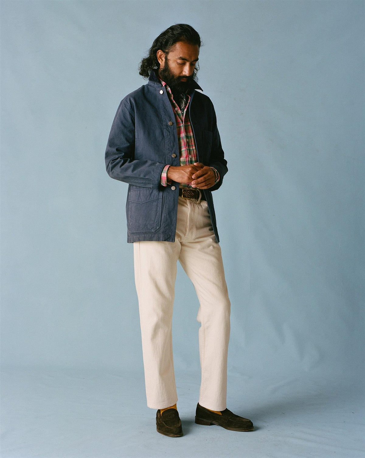 Cotton Duck Canvas Five-Pocket Chore Jacket Navy