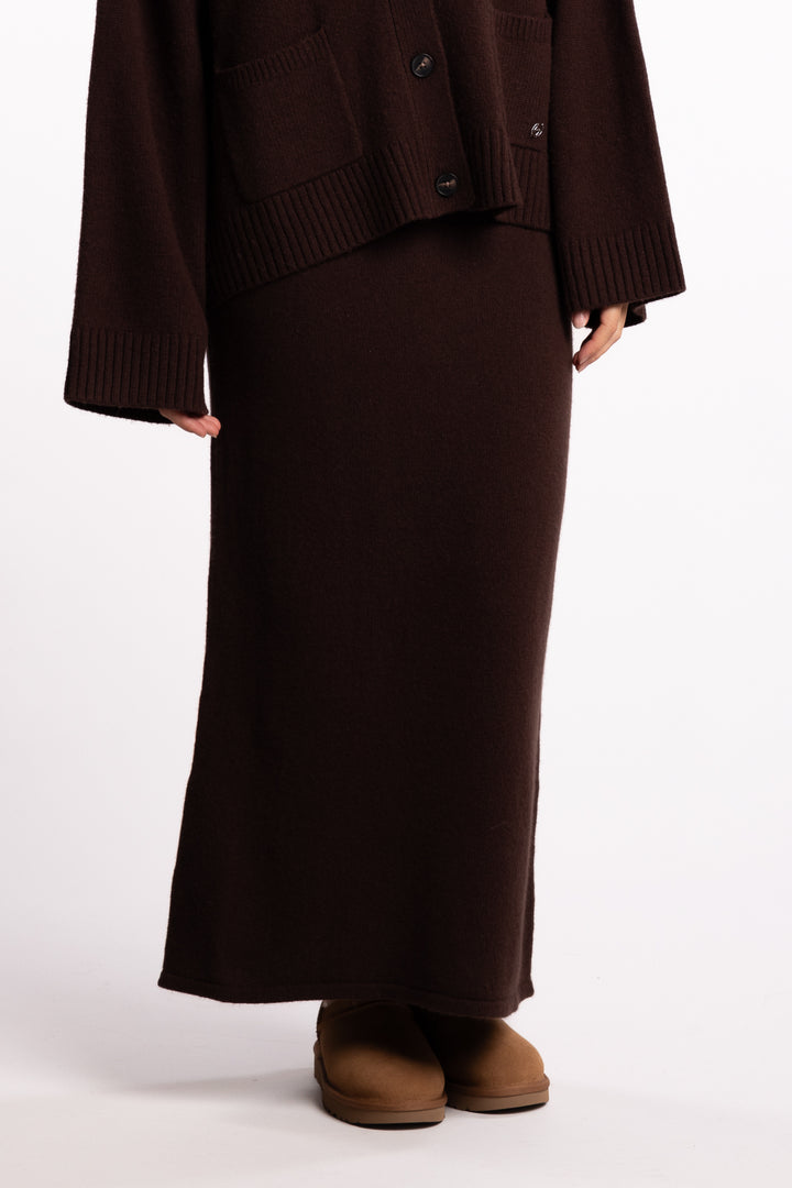 Wool Skirt - Dk. Brown