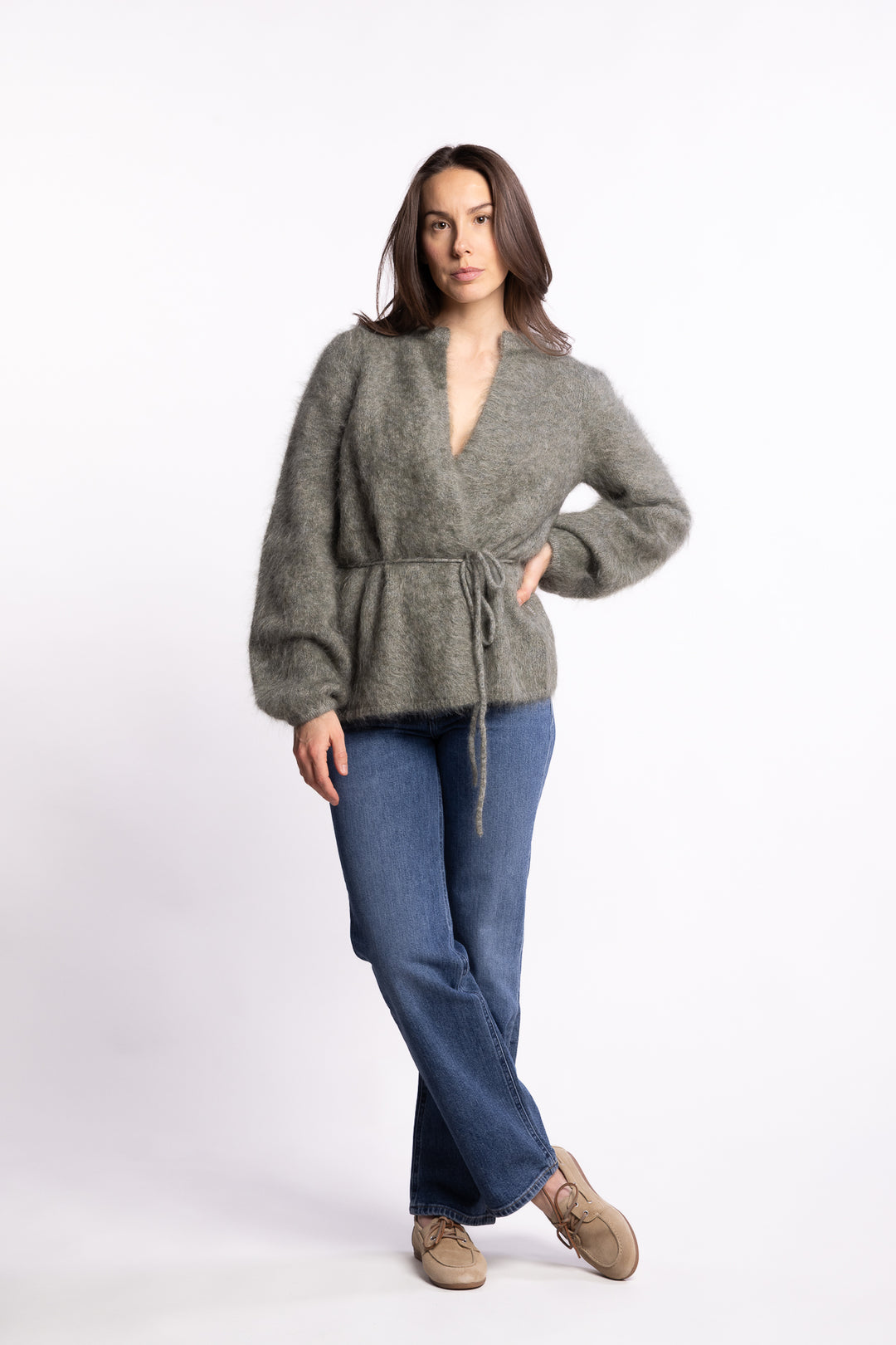 Fredrikke Chunky Cardigan- Sage Green