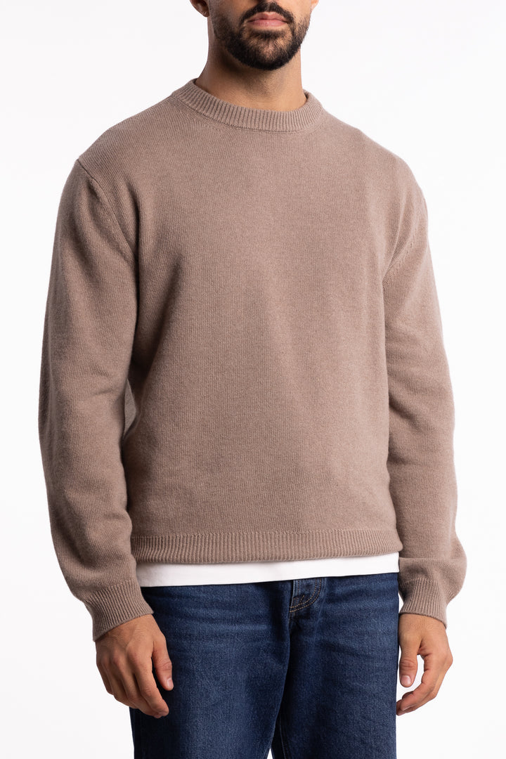 Merino Cashmere Crew Neck Beige