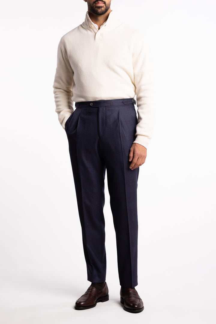 Prato Flanell Pant Navy Check