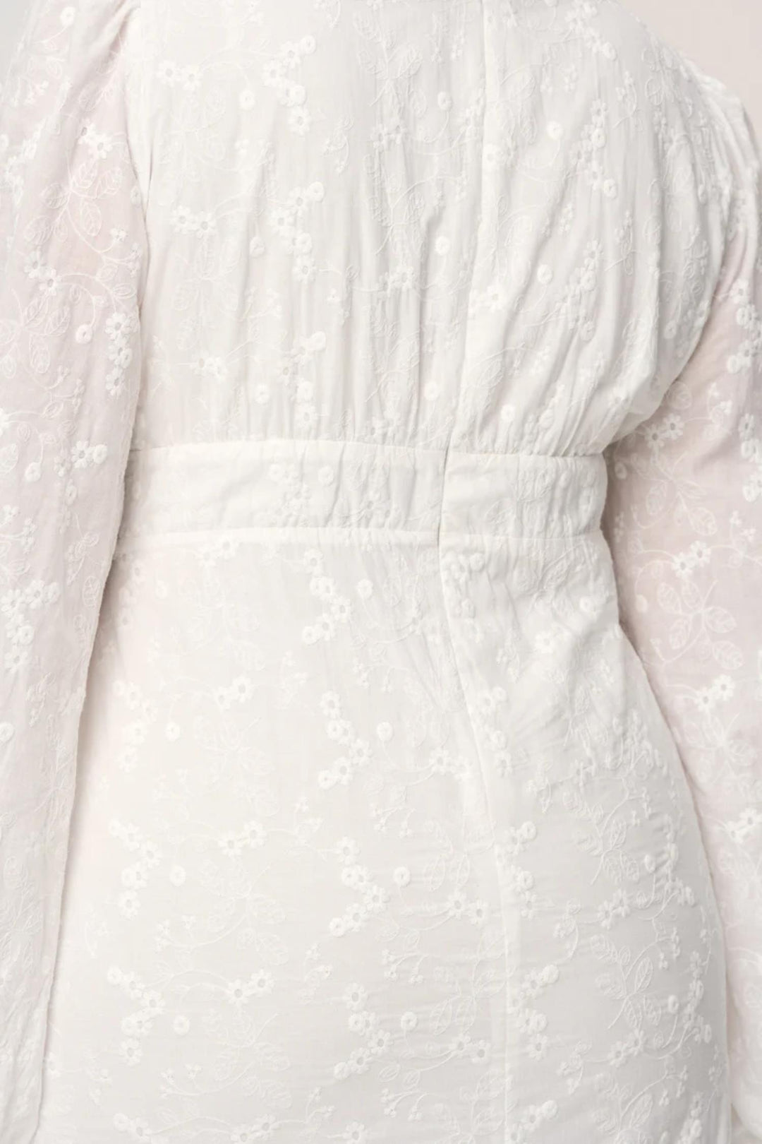 Positano dress- White Floral Embroidery