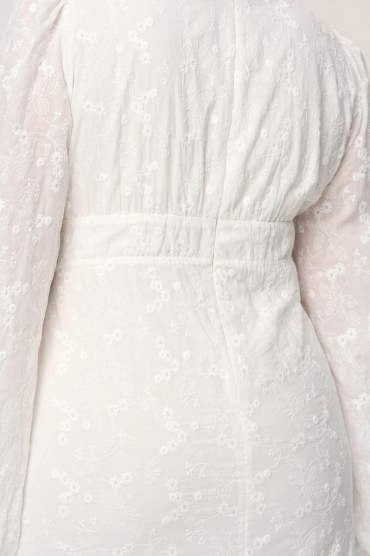 Positano dress- White Floral Embroidery