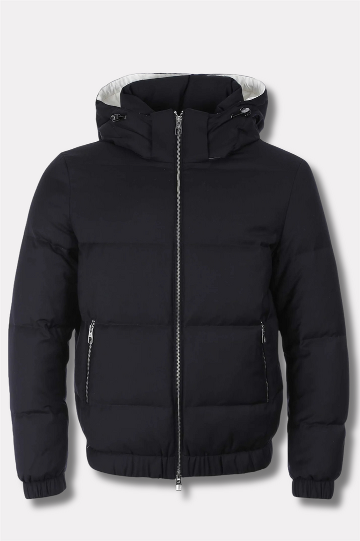 Hooded Down Jacket Navy