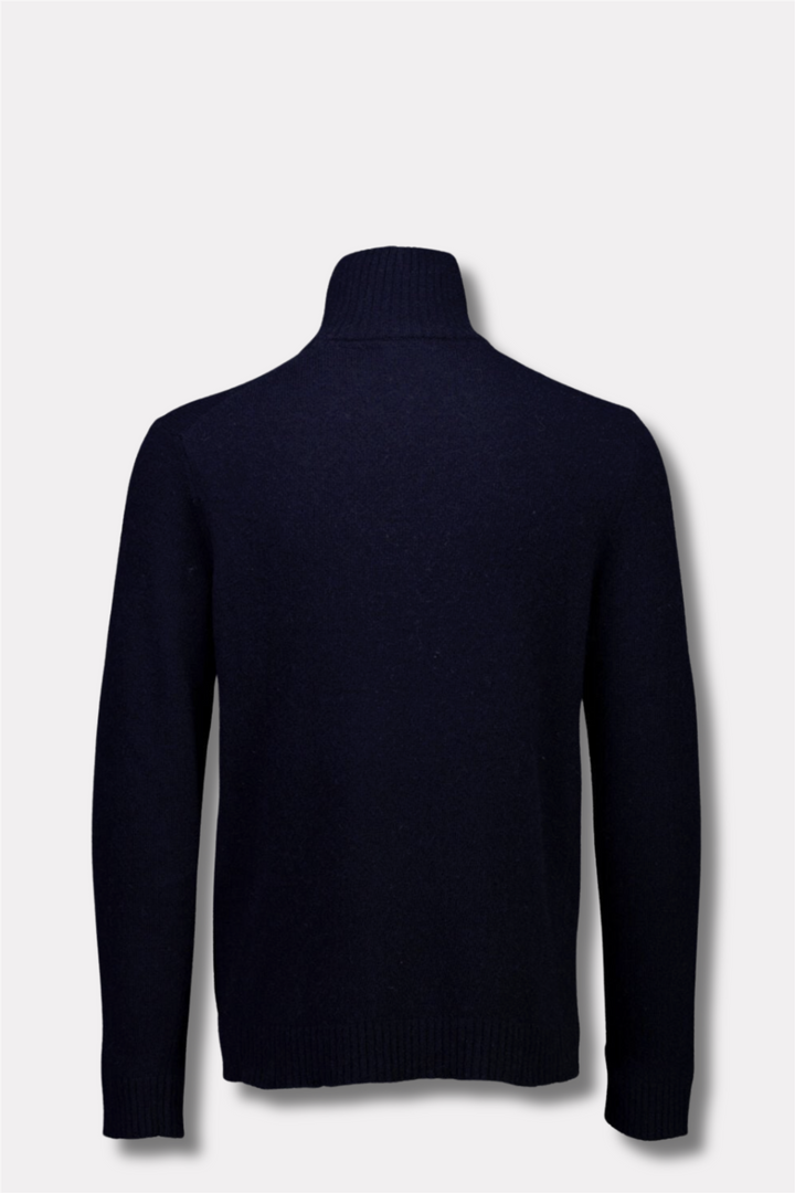 Lambswool Half Zip Knit Navy