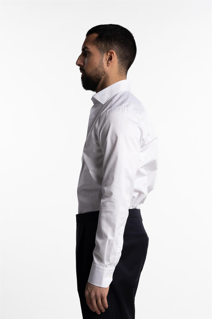Fitted Body Twill Shirt White