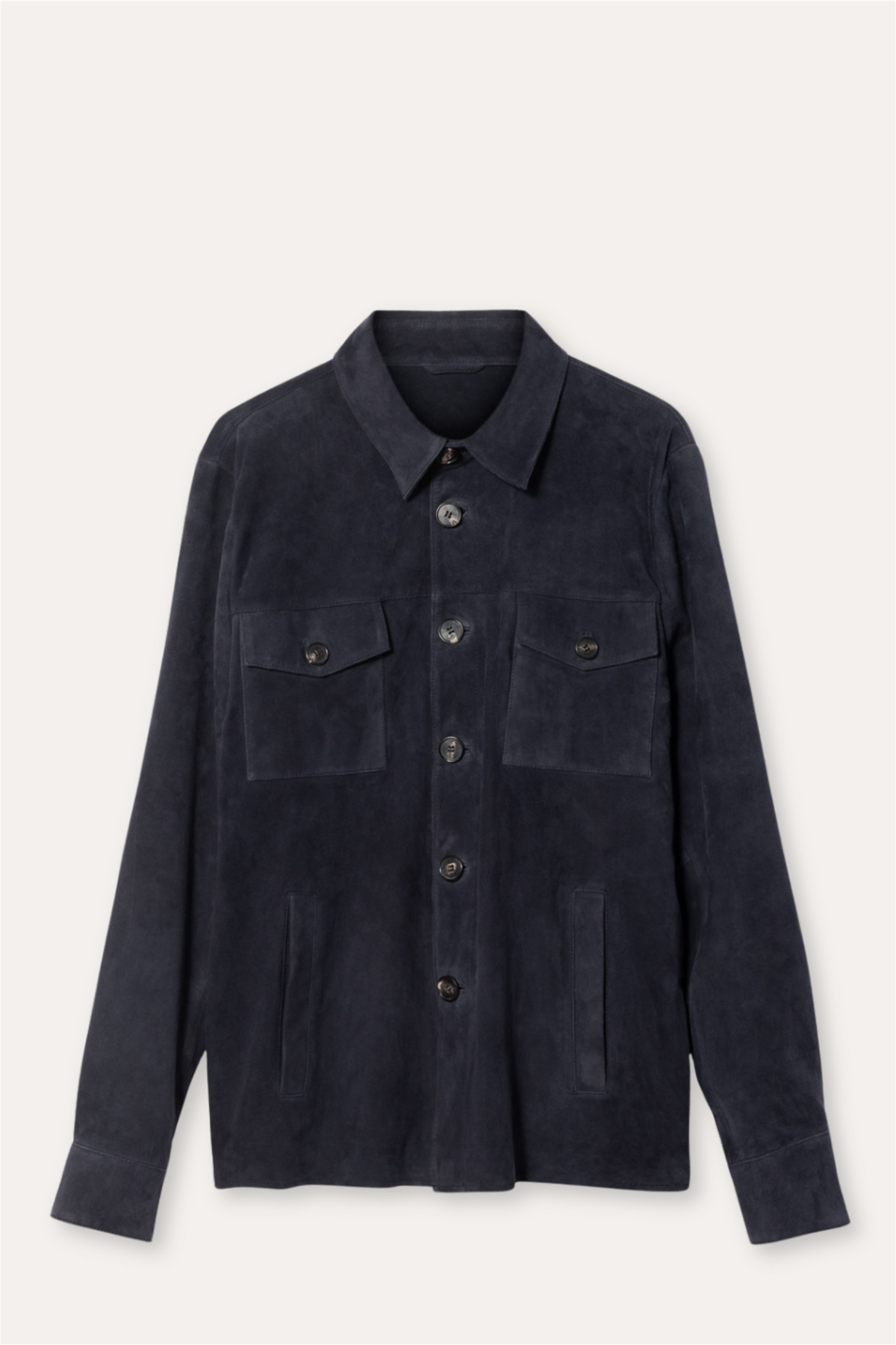 Suede Shirt Jacket Dark Blue