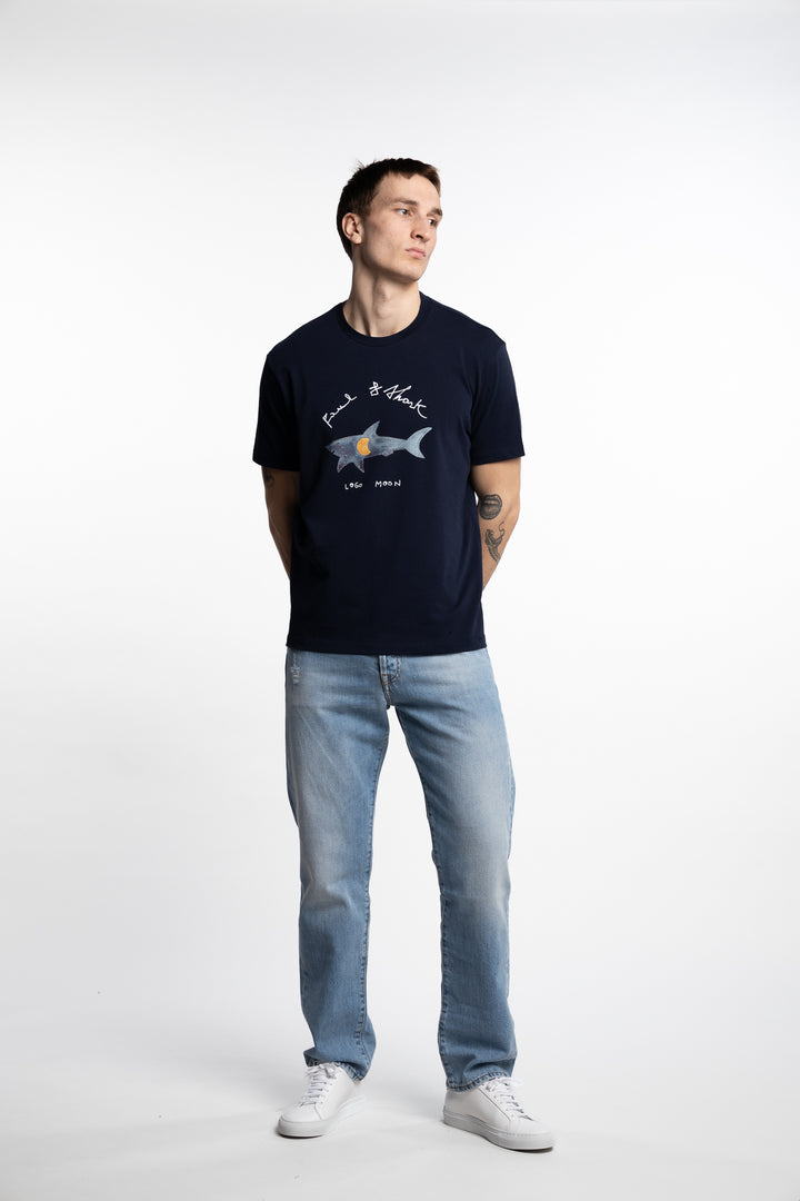 Printed Logo Cotton Jersey T-Shirt Navy