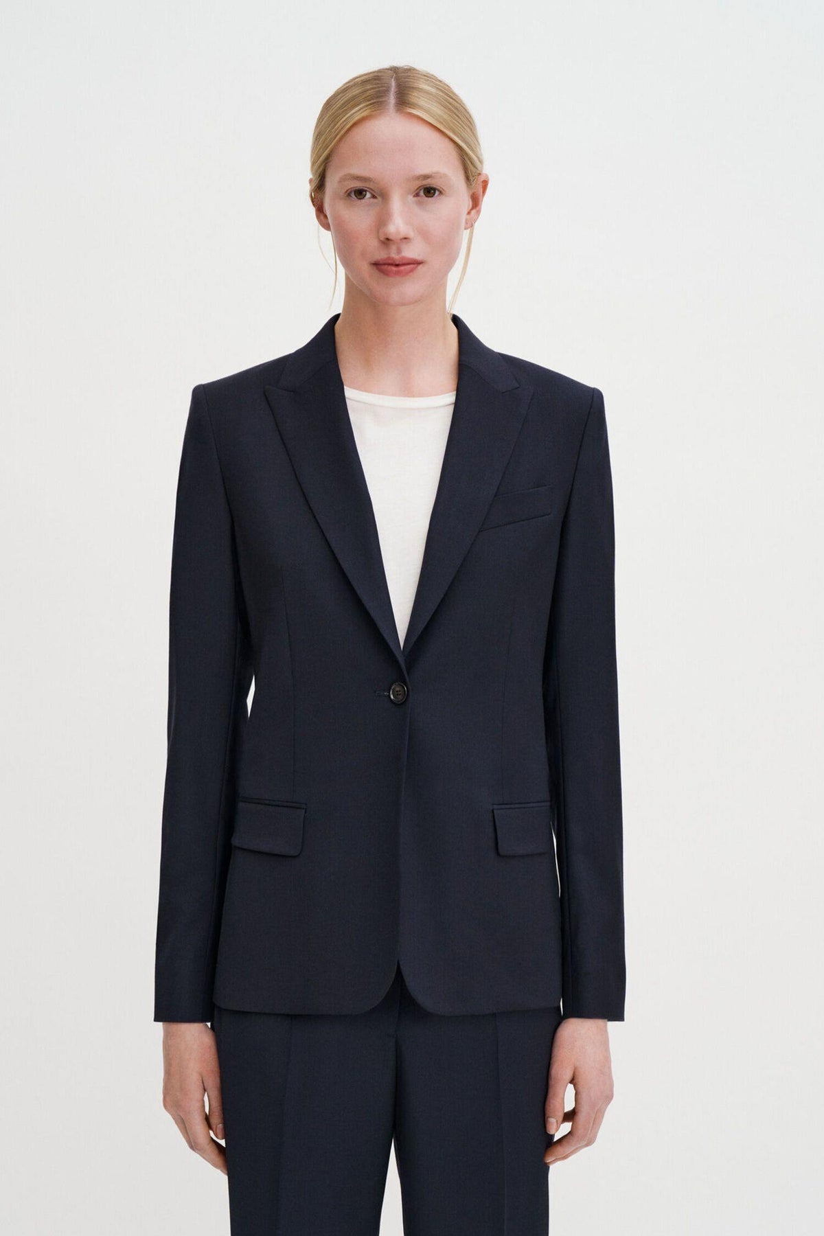 Sasha Cool Wool Blazer Dark Navy