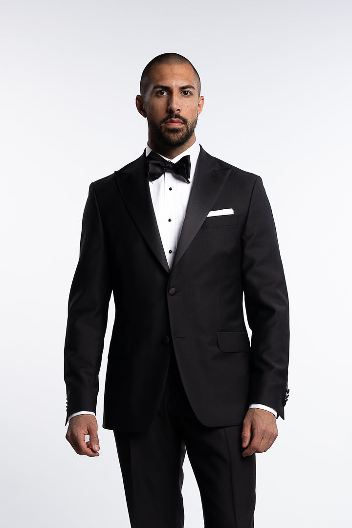 Elder Slim Fit Tuxedo Blazer Black