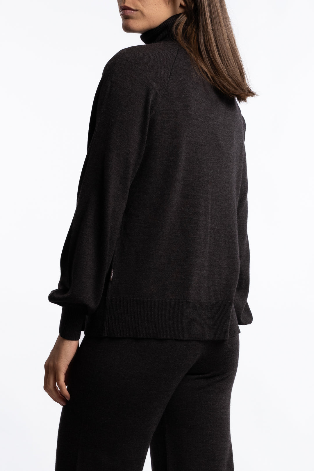 Minken Merino Sweater- Dark Brown Melange