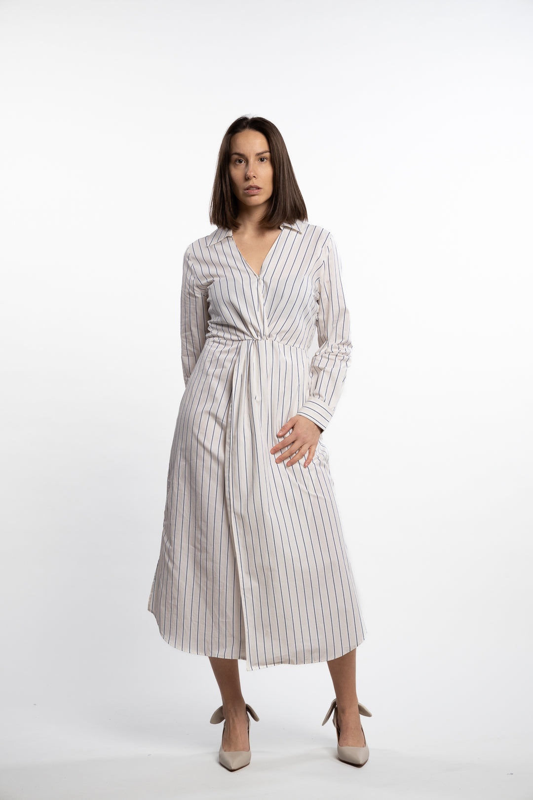 Livia Dress- Cream Stripe