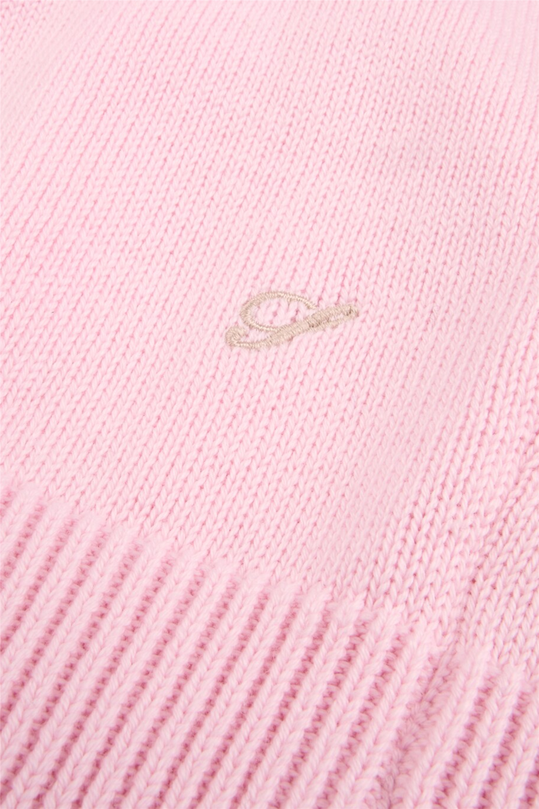 Sweater Knitted Crew Neck Organic Cotton Light Pink