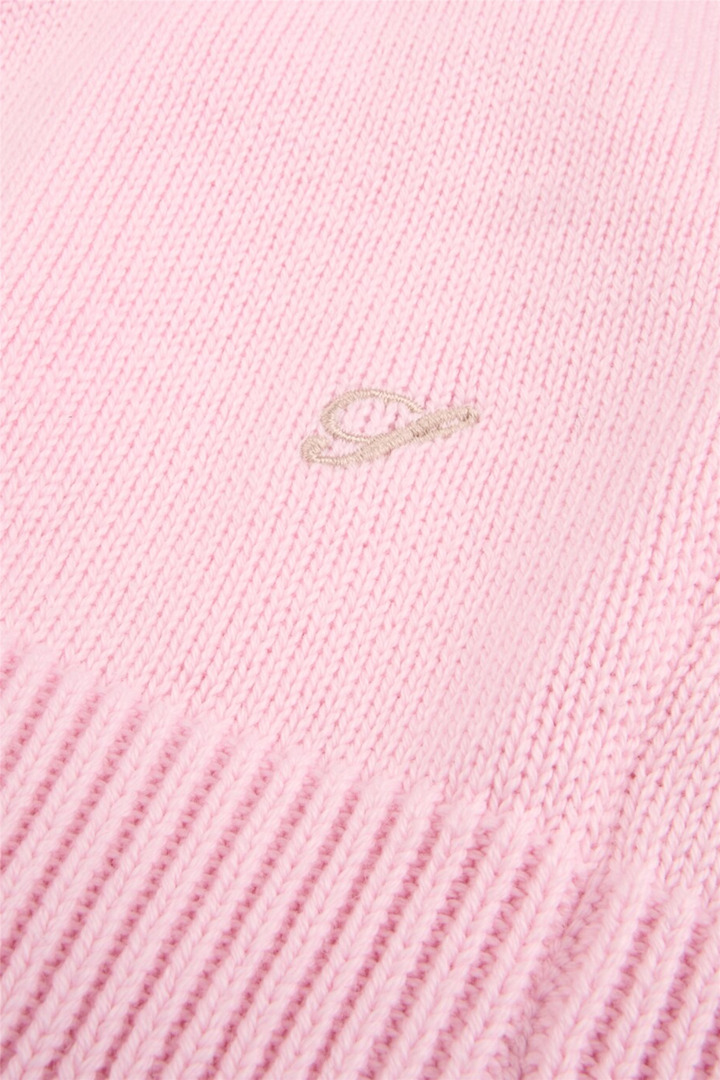 Sweater Knitted Crew Neck Organic Cotton Light Pink