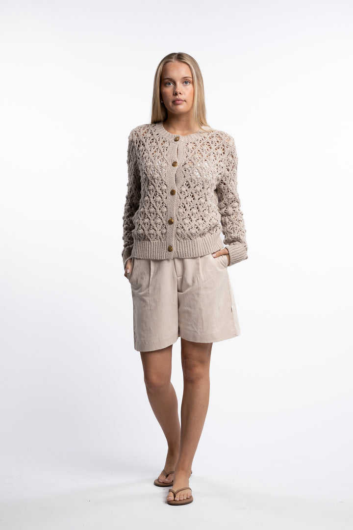 Rio Cotton Cardigan- Chickpea Beige