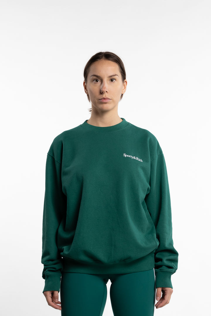 Health Is Wealth Crewneck- Alpine White