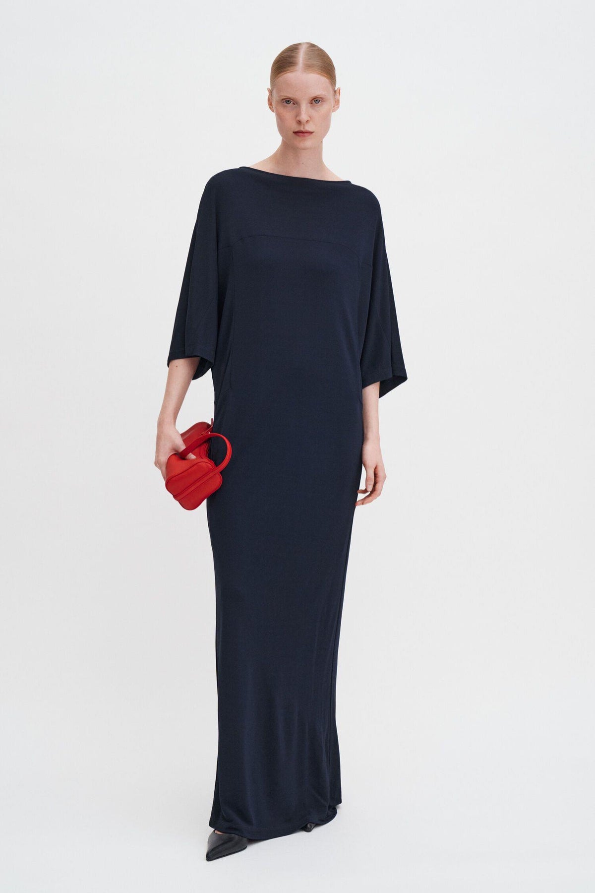 Crépe Jersey Batwing Dress - Navy