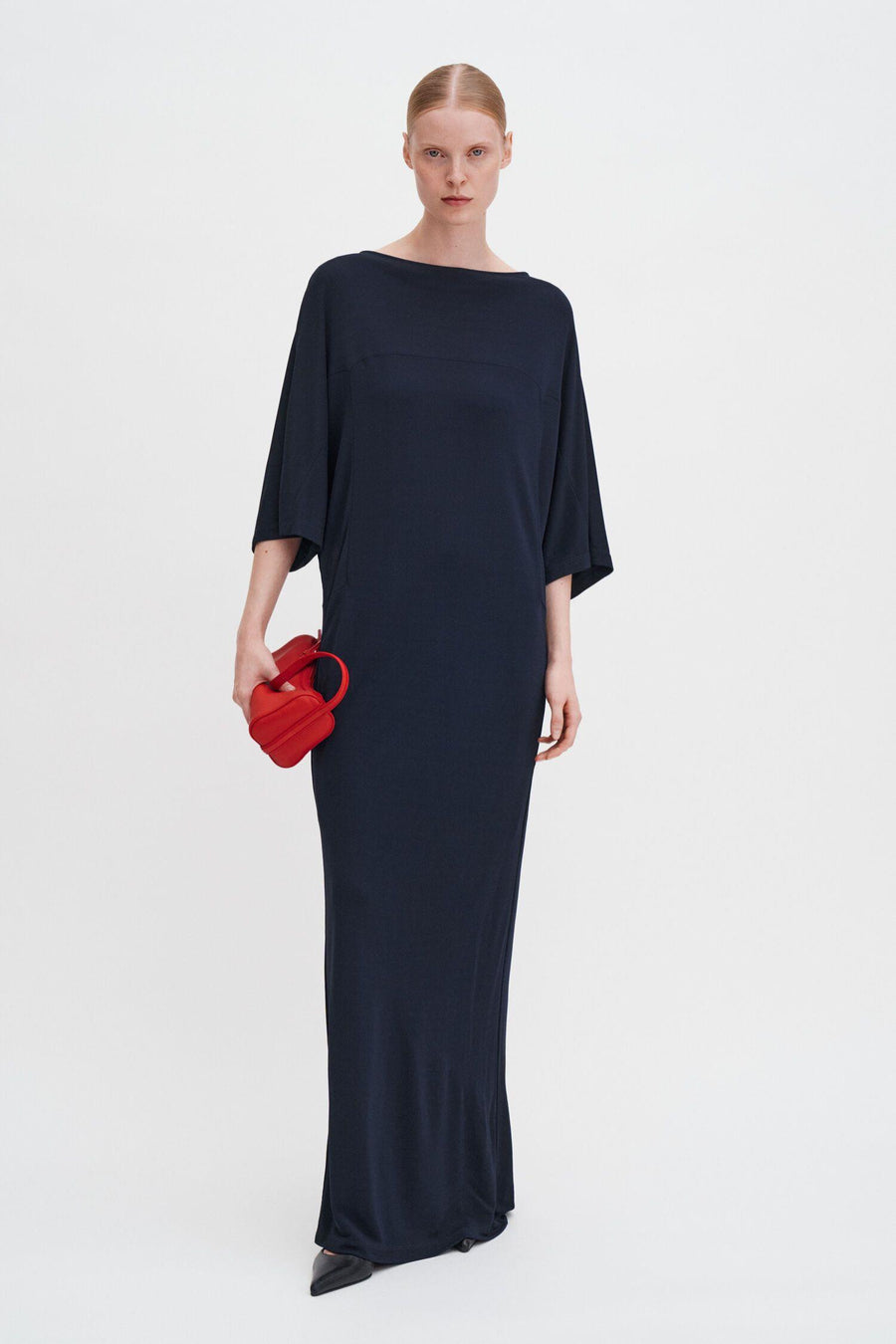 Crépe Jersey Batwing Dress - Navy