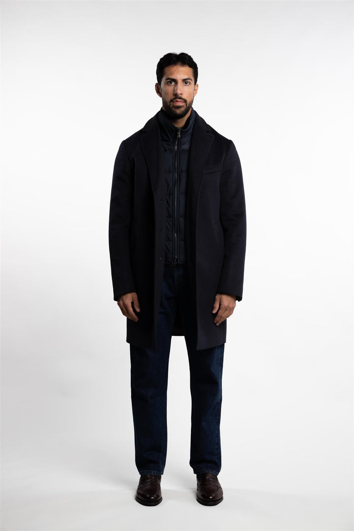 Wool/Cashmere Coat Navy