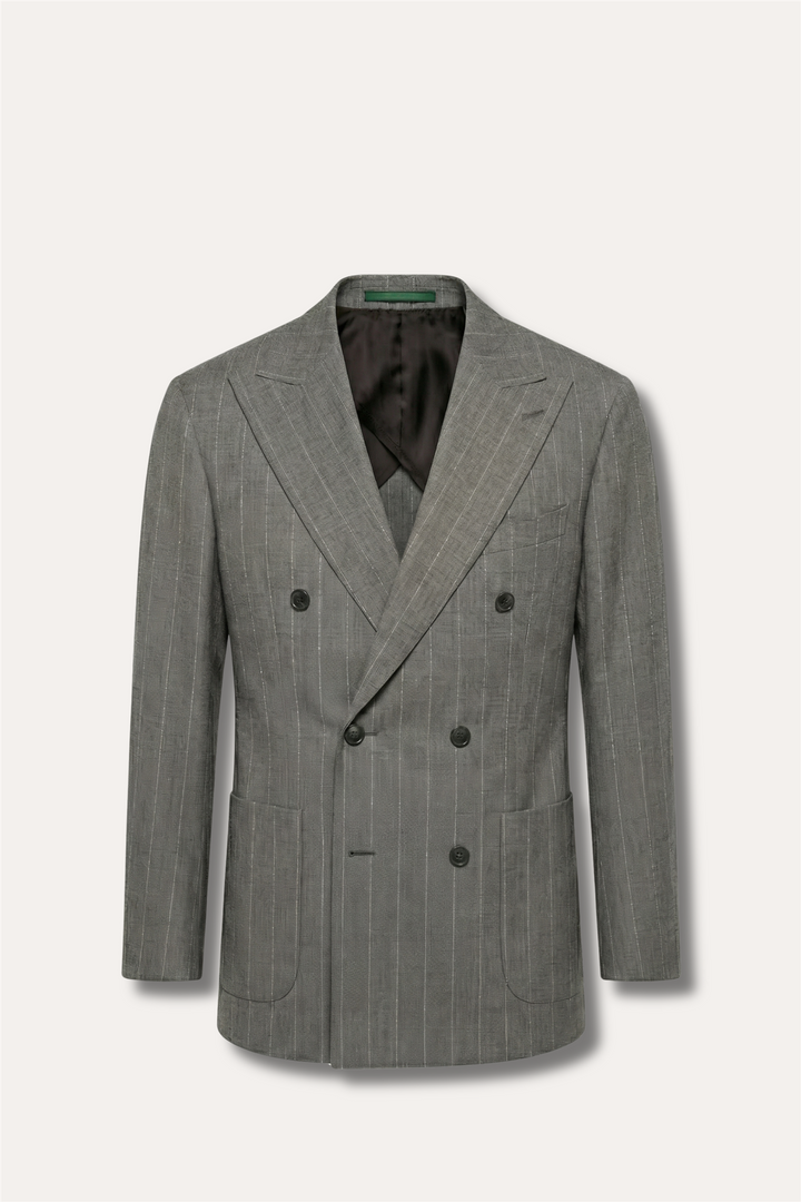Vicenza Regular Fit DB Blazer Pinstripe Nice Beige
