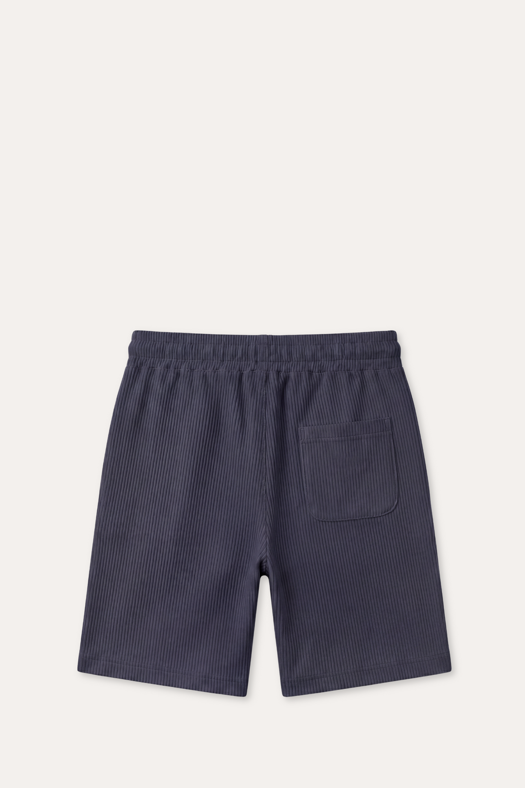 Rib Cotton Shorts Navy