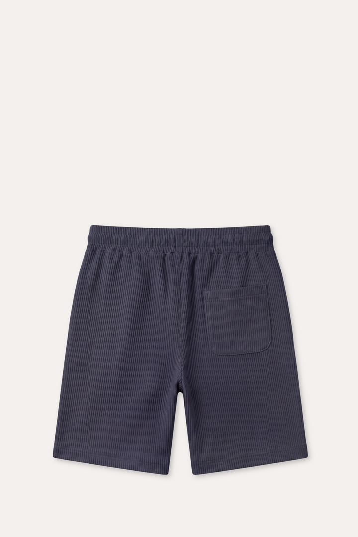 Rib Cotton Shorts Navy