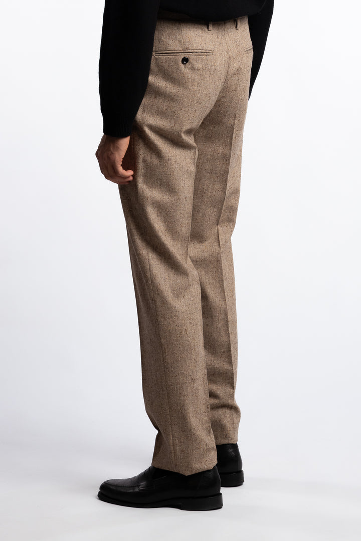 Wool Regular Fit Trousers Beige