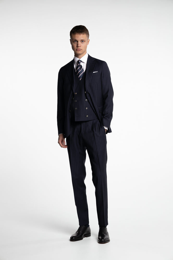 Pisa Trousers Navy Pinstripe