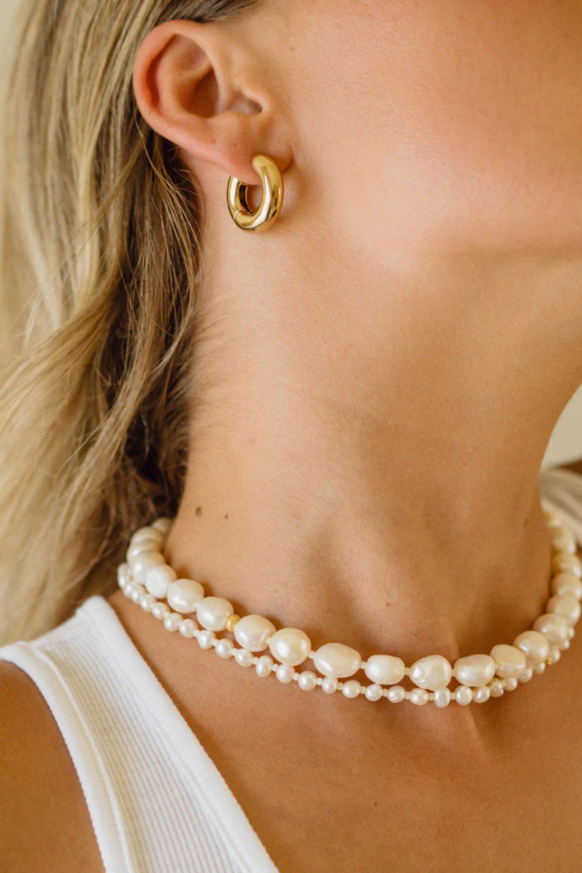 Petit Stellar Pearly Necklace - Gold