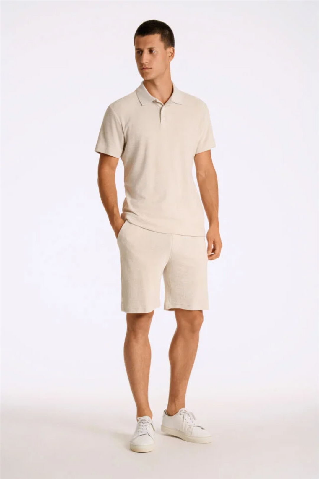 Towel Shorts W. Elastic Waist Fair Grey