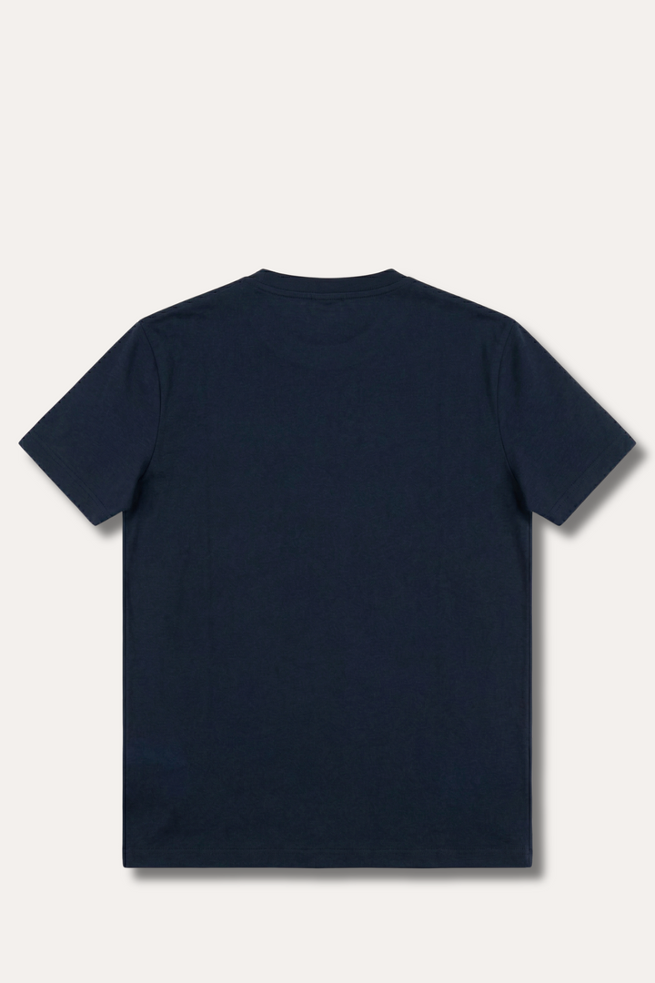 Icon Printed Cotton T-Shirt Navy