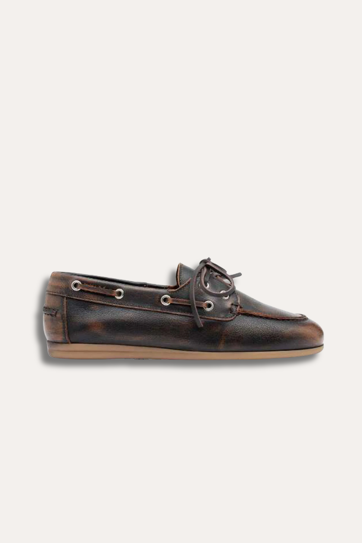 Daisy Boat Shoe - Brown Vintage Leather