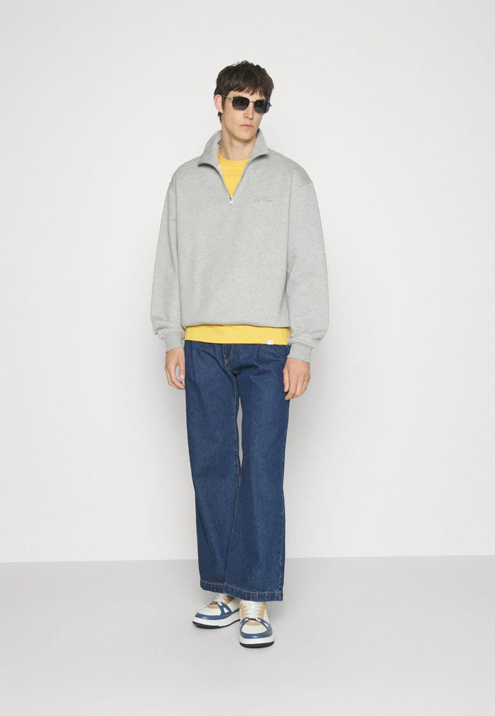 Crew Half-Zip Grey Melange-Genser-Bogartstore
