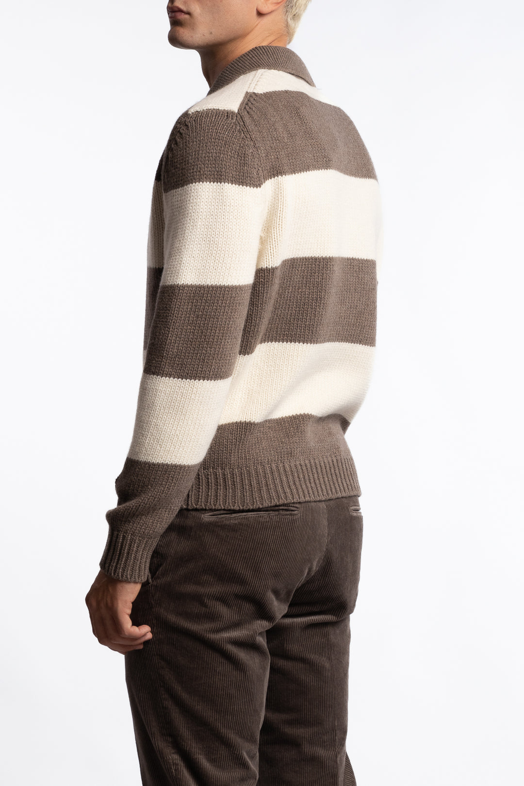 Shark Tag Re-Wool Polo Brown/Off-White