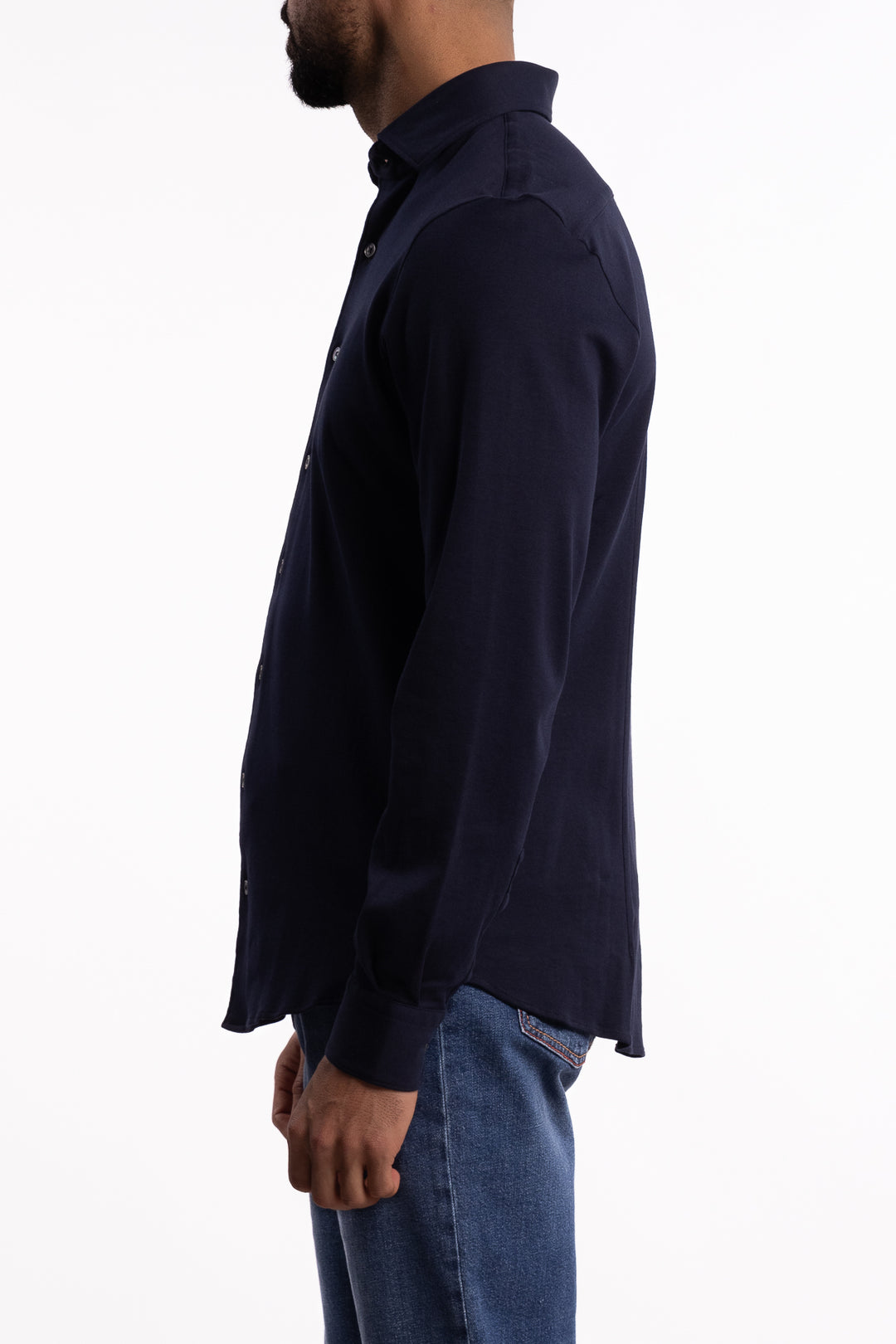 Cotton Stretch Shirt Navy