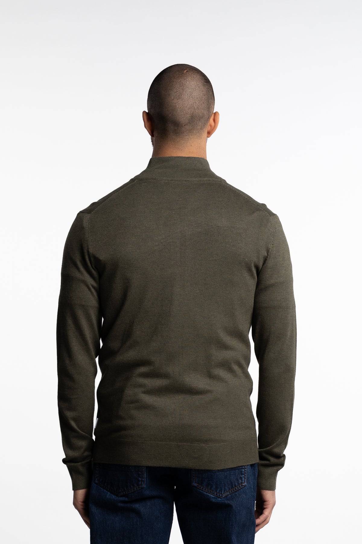 Ecovero Zip Cardigan Army Mel