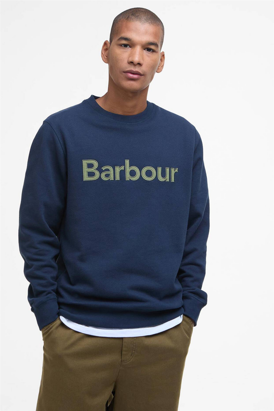 Pique Applique Crew Sweatshirt Navy